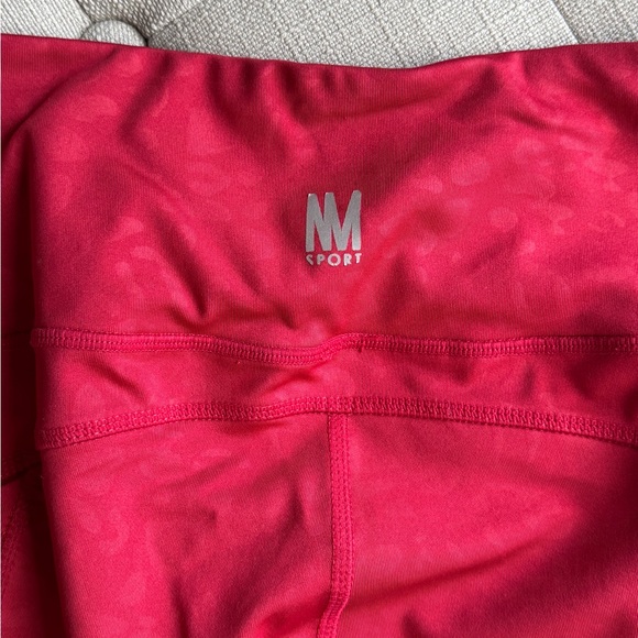 NICOLE MILLER SPORT Women's High Rise Pull On capri Leggings- red leopard print - Picture 5 of 6